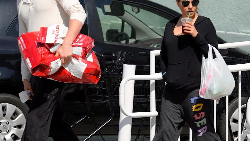 Mila Kunis şi Ashton Kutcher fac shoppping pentru câinii lor