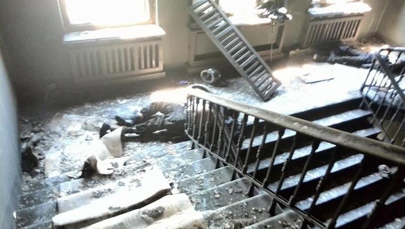 Imagini ÎNGROZITOARE, interzise MINORILOR: ODESSA, după incendiul din ”Casa Sindicatelor”: ZECI  de cadavre carbonizate