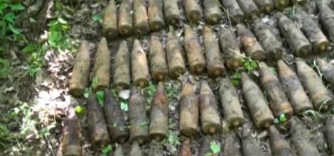 Descoperire explozivă, în Vaslui: 160 de proiectile, îngropate într-o pădure.