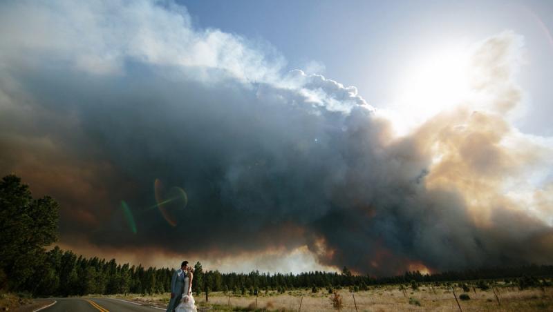 Fotografii de nuntă superbe, datorită unui incendiu