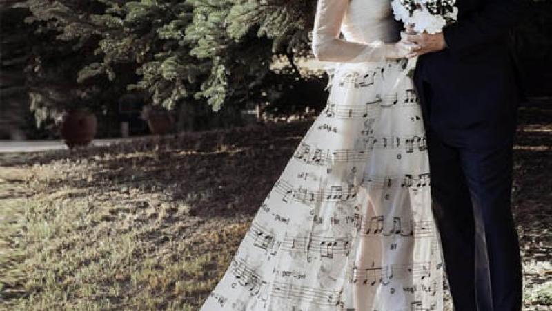 Noua soție a lui Eros Ramazzotti a purtat pe rochia de mireasă cântecele artistului