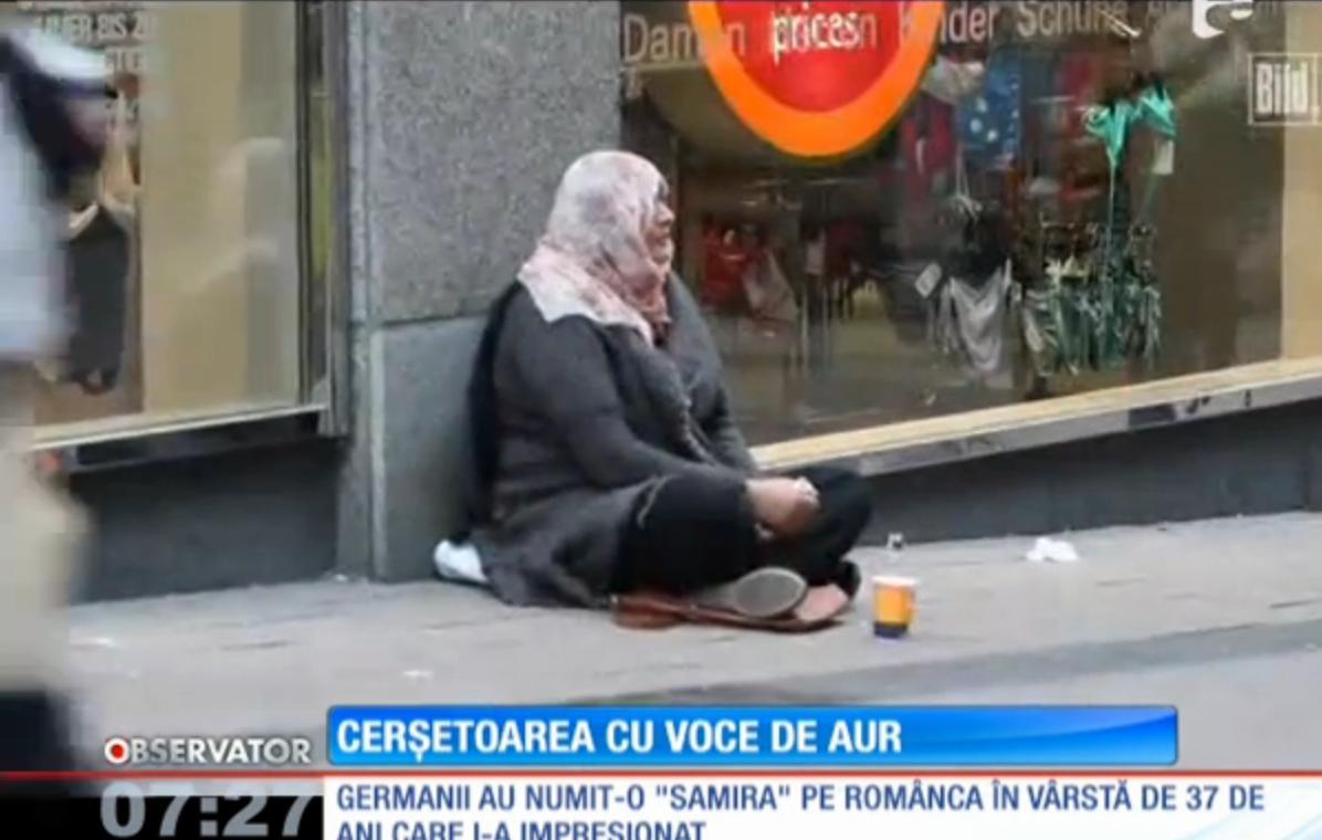 WOW, face senzaţie! O rom&acirc;ncă cerşetoare &icirc;n Germania impresionează cu vocea ei