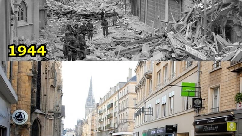 6 iunie 1944, DEBARCAREA DIN NORMANDIA. Galerie foto: ATUNCI și ACUM, aceeași imagine, 70 de ani diferență!