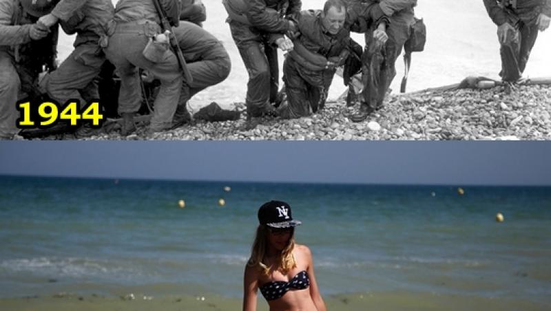 6 iunie 1944, DEBARCAREA DIN NORMANDIA. Galerie foto: ATUNCI și ACUM, aceeași imagine, 70 de ani diferență!