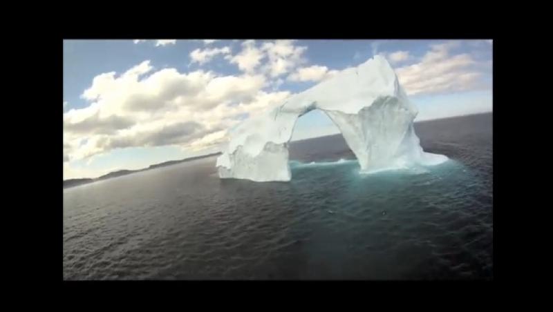 VIDEO! Spectacol total: A zburat printr-un aisberg!