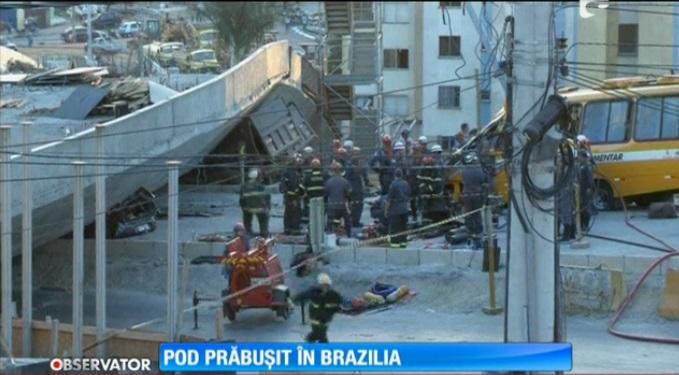 Incident şocant &icirc;n Brazilia! Un pod de pe autostradă S-A PRĂBUȘIT