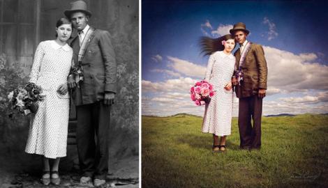 Poze alb-negru ale unui român din secolul XX, transformate spectaculos