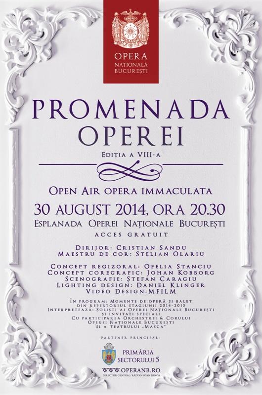 Open Air Opera Immaculata: PROMENADA OPEREI - 30 august, ora 20.30