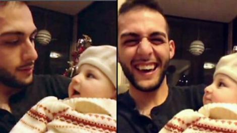 VIDEO: Reacţia demenţială a unui bebe în timp ce tatăl lui face beatbox