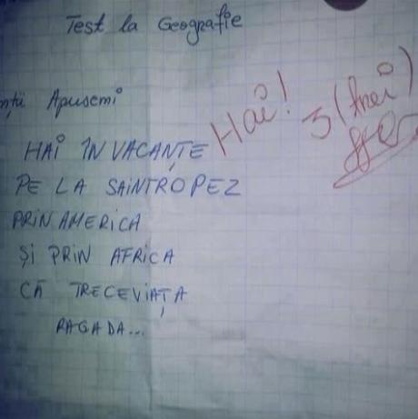 A vrut să facă "mişto" de profesoară şi a ajuns celebru pe Internet! E uluitor ce a putut să scrie un elev la un test