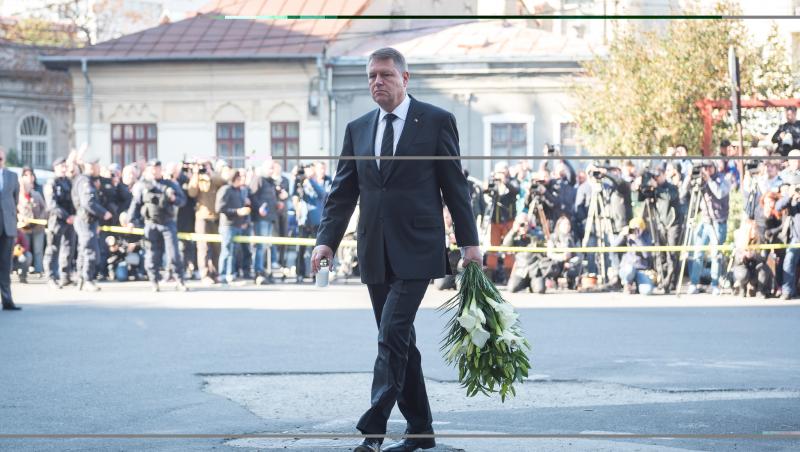 FOTO! Klaus Iohannis a vizitat locul tragediei din Colectiv: Un spatiu total impropriu