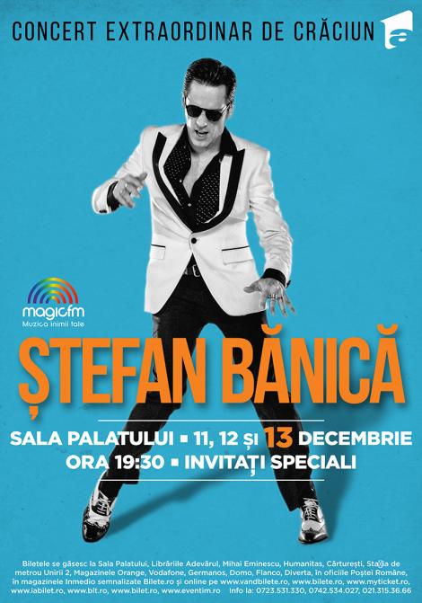 Ştefan Bănică susţine şi al treilea concert de Crăciun, pe 13 decembrie, la Sala Palatului