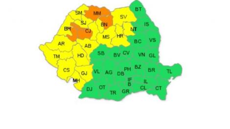 Codul portocaliu de ploaie a intrat în vigoare. În partea de nord a țării au început ploile