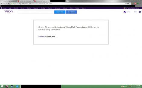Yahoo v-ar putea interzice accesul la mail dacă blocați reclamele