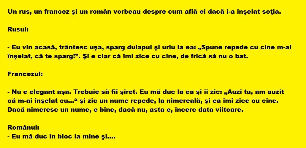 Bancul zilei: Cum afli de la vecin că te înşală nevasta! Râzi cu lacrimi!