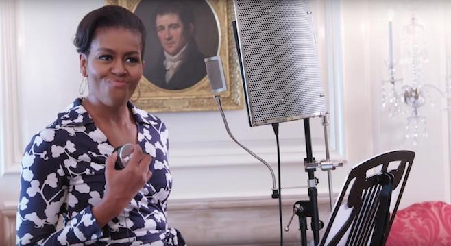Clip umoristic, cu Prima Doamnă a Americii &icirc;n rol principal! Michelle Obama &icirc;i &icirc;ncurajează pe tineri să meargă la facultate, pe ritmuri de rap