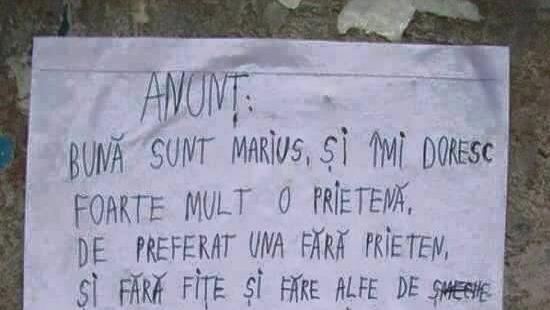 Mesajul unui bărbat care încearcă să îşi găsească o iubită a devenit viral! "Să nu fie bărbat sau altceva, că îmi dau seama..."