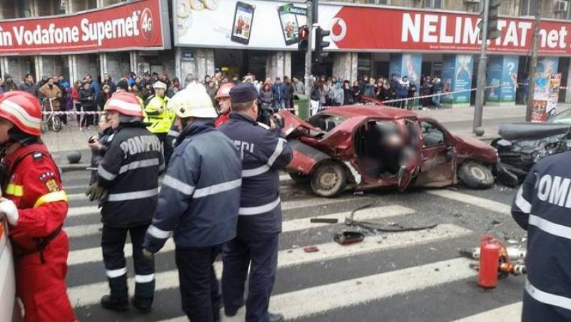 Accident cumplit în centrul Capitalei, la Piaţa Romană! Două persoane au murit şi cel puţin şase au fost rănite