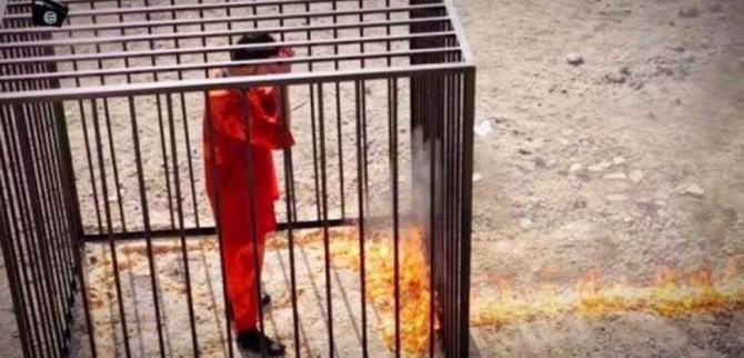 Imagini TERIFIANTE! Ultimele imagini cu pilotul iordanian ARS DE VIU de gruparea teroristă Stat Islamic