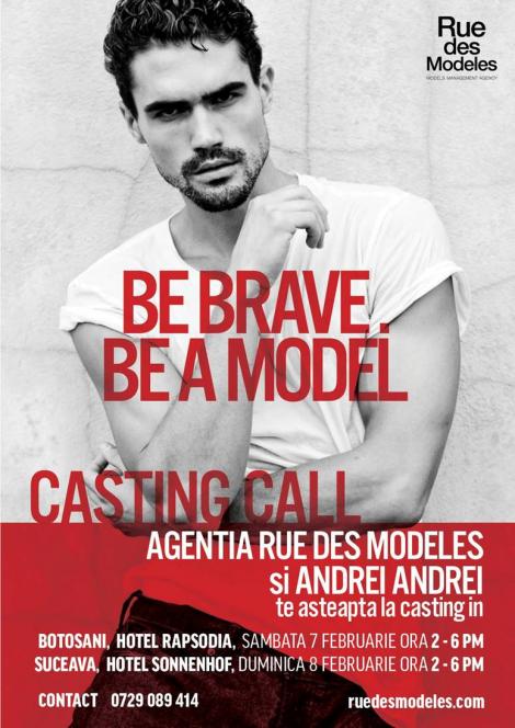 "Burlacul" Andrei Andrei așteaptă tinerii la casting pentru agenția „Rue des Modeles”