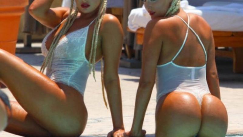 Imagini INCENDIARE! Posterior năucitor, la dublu: Ele sunt gemenele care au detronat-o pe Kim Kardashian