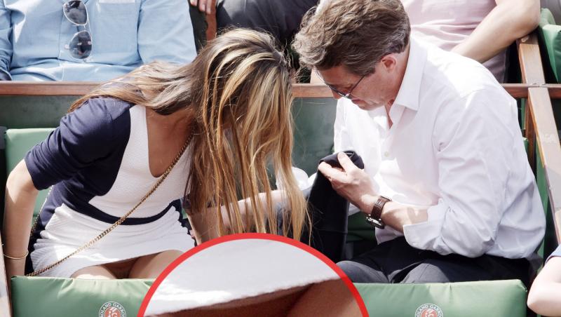 FOTO +18! A venit fără lenjerie intimă la Roland Garros! Iubita lui Hugh Grant a arătat ABSOLUT TOT! Imagini interzise minorilor