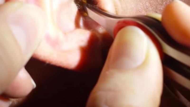 A vrut să se curețe în urechi, dar UITE ce a scos! „Dumnezeule, am stat cu asta înăuntru?” (VIDEO)