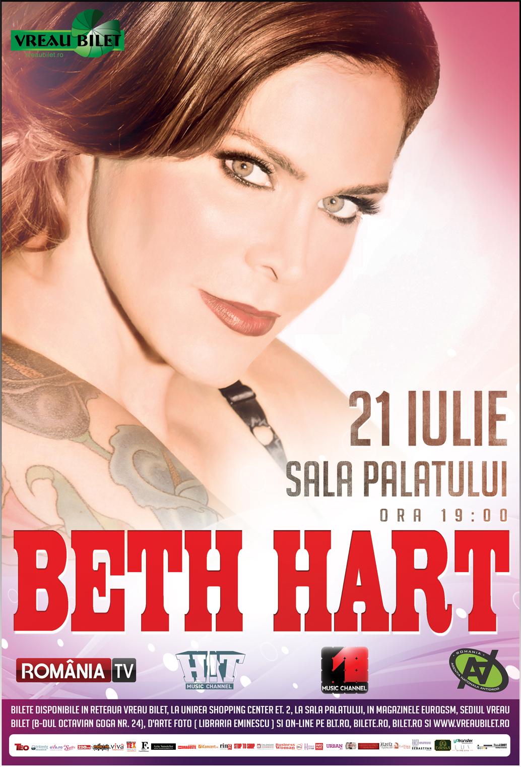 Beth Hart va concerta pe 21 iulie, la Sala Palatului.  Artista, numărul 1 în top Billboard Blues, salvată de la moarte de soțul ei