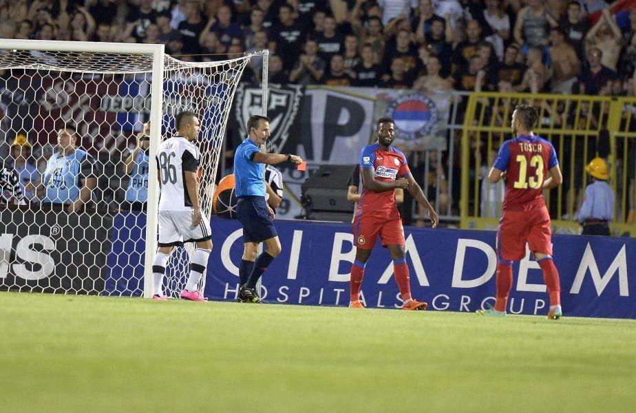 Partizan - Steaua 4-2/ Roş-albaştrii au fost eliminaţi din Liga Campionilor