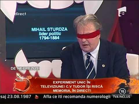 Experiment unic &icirc;n televiziune! Corneliu Vadim Tudor a fost un GENIU și și-a testat memoria, &icirc;n direct, la tv