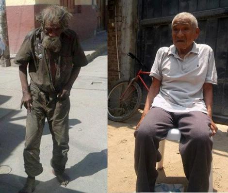 FOTO: A dus o viață de coșmar pe străzi, nu-și mai făcuse baie de ani de zile, iar acum e de nerecunoscut! Transformarea spectaculoasă a unui bărbat de 83 de ani