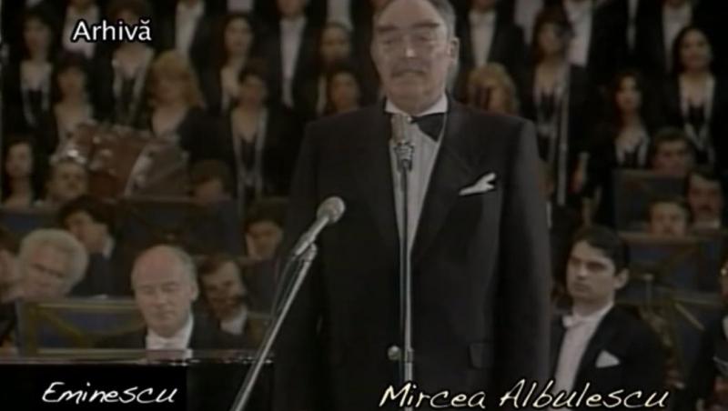 Mircea Albulescu, interpretând o poezie a lui Mihai Eminescu