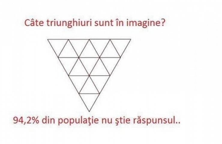 TESTUL &icirc;nșelător care &icirc;ți pune mintea la contribuție! Tu c&acirc;te triunghiuri ai numărat &icirc;n imagine?