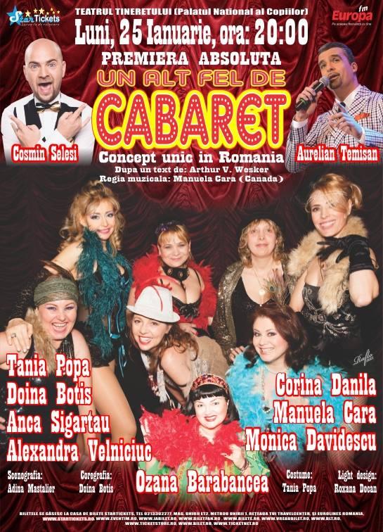 Cosmin Seleși, Aurelian Temișan și Ozana Barabancea joacă &icirc;mpreună &icirc;n spectacolul &ldquo;Un alt fel de cabaret&rdquo;
