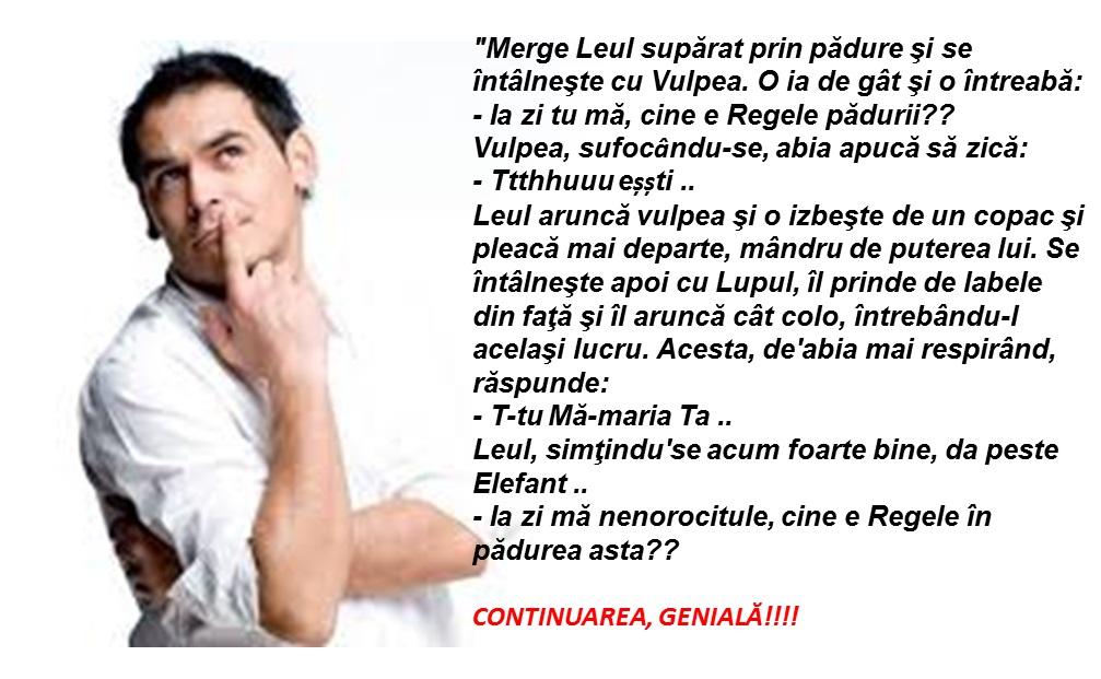 Gluma care &icirc;ți va face ziua mai bună, a la Răzvan Simion! "Leul și vulpea: - Ia zi tu mă, cine e Regele pădurii??"