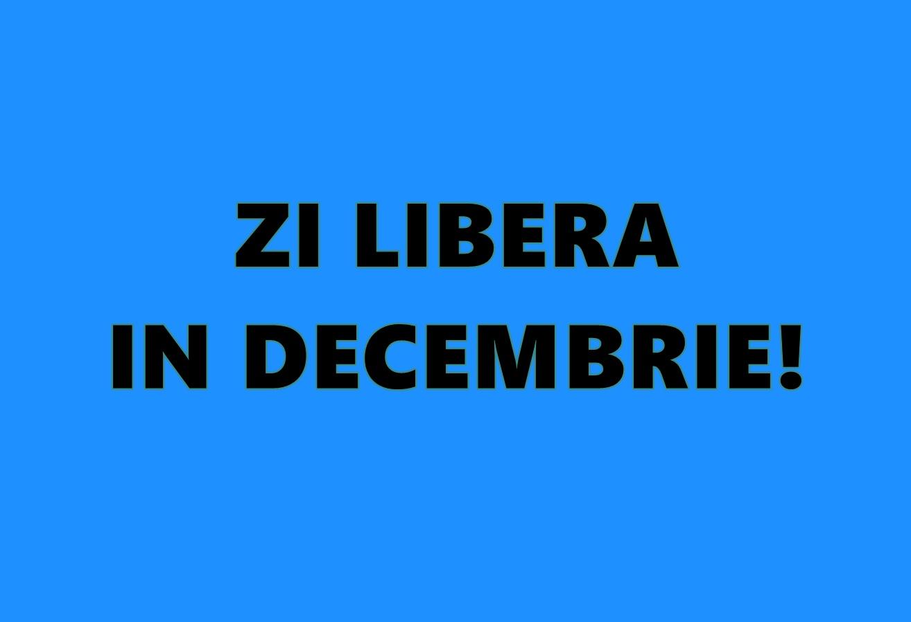 &Icirc;ncă o ZI LIBERĂ &icirc;n decembrie! Cine sunt NOROCOŞII care o primesc