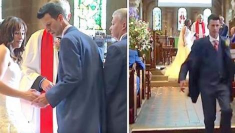 VIDEO! Erau în faţa altarului, când mirele a decis să plece din biserică. Motivul ireal pentru care bărbatul fuge mâncând pământul