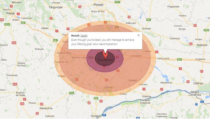 Acest site îţi arată dacă vei ''supravieţui unui război nuclear'', în funcţie de ţara în care te afli