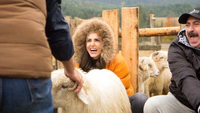 Lavinia Pârva și Romică Țociu au râs cu lacrimi la mulsul oilor