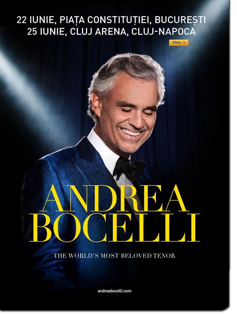 Legendarul Andreea Bocelli se întoarce în România! Două concerte extraordinare în 2017!