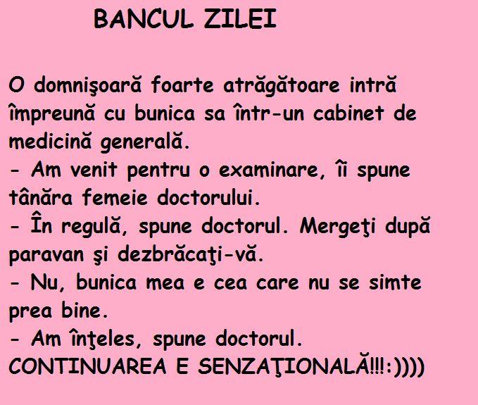 Bancul zilei! O domnişoară foarte atrăgătoare merge la medic împreună cu bunica