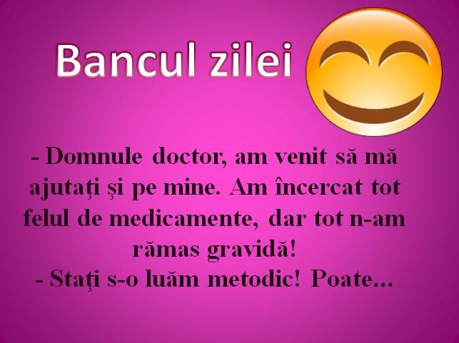 Bancul zilei: Am încercat tot felul de medicamente, dar tot n-am rămas gravidă!