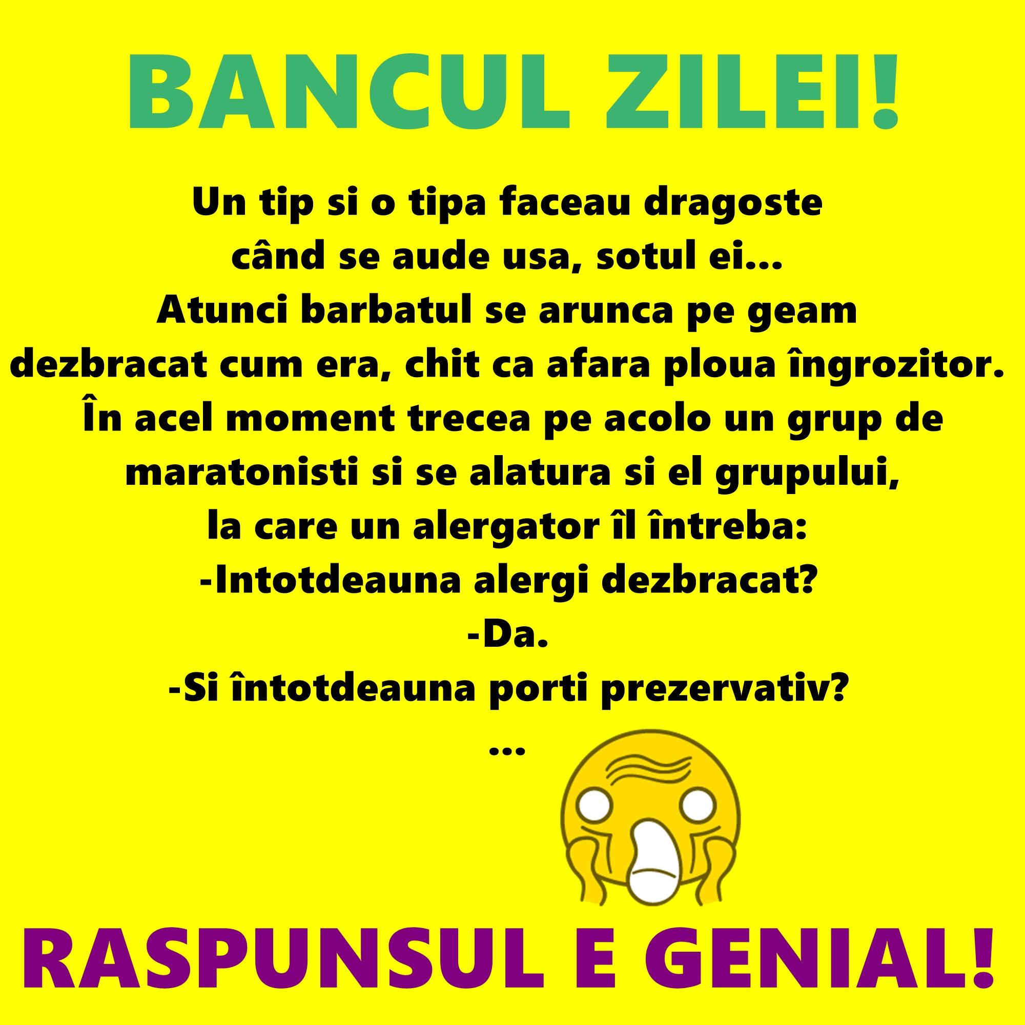 Bancul zilei: Un tip şi o tipă făceau dragoste când se aude uşa...