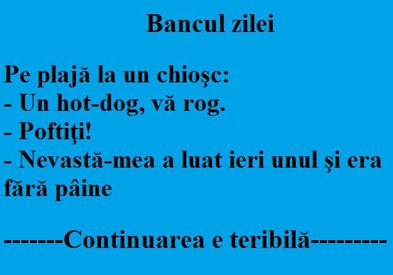 Bancul zilei. Un tip aflat pe plajă cere un hot-dog!