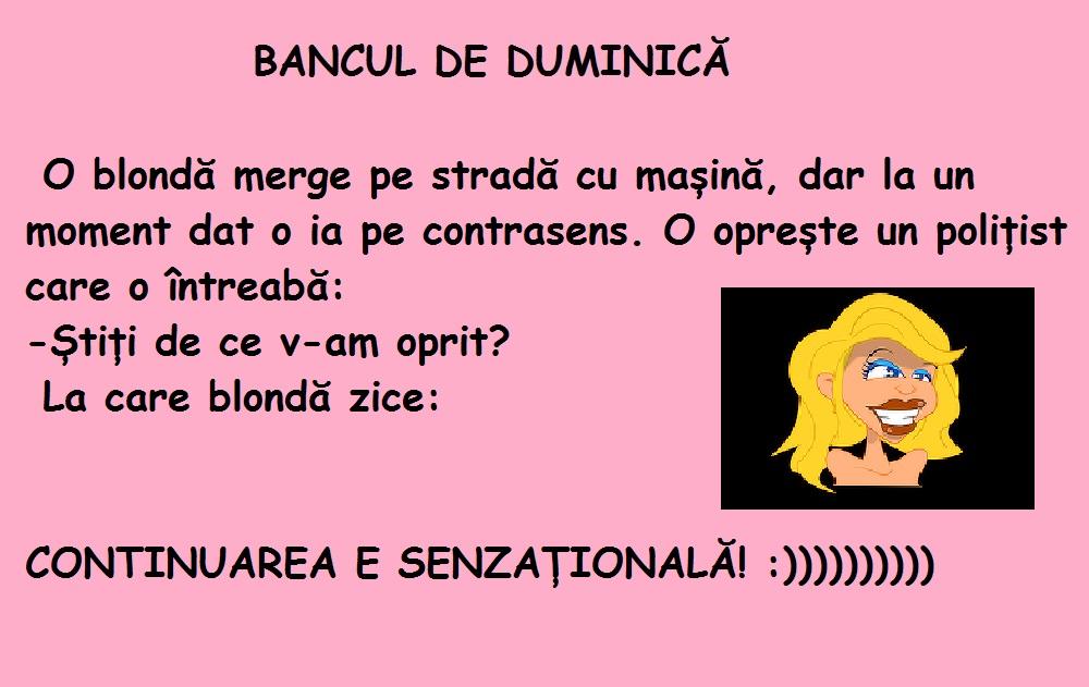 BANCUL ZILEI! Blonda tânără și apetisantă, față în față cu un polițist