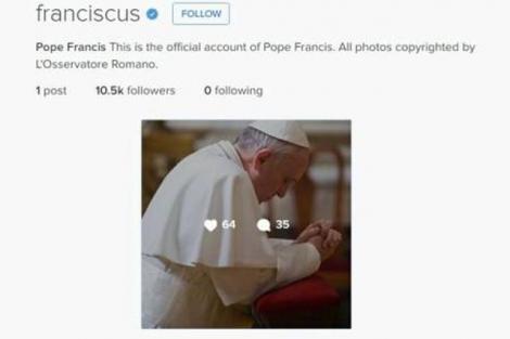 Papa Francisc care cont pe Instagram. Suveranul Pontif a postat deja un mesaj pe rețeaua de socializare!