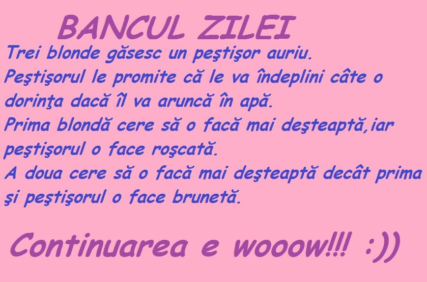 Bancul zilei!  Trei blonde găsesc un peştişor auriu...