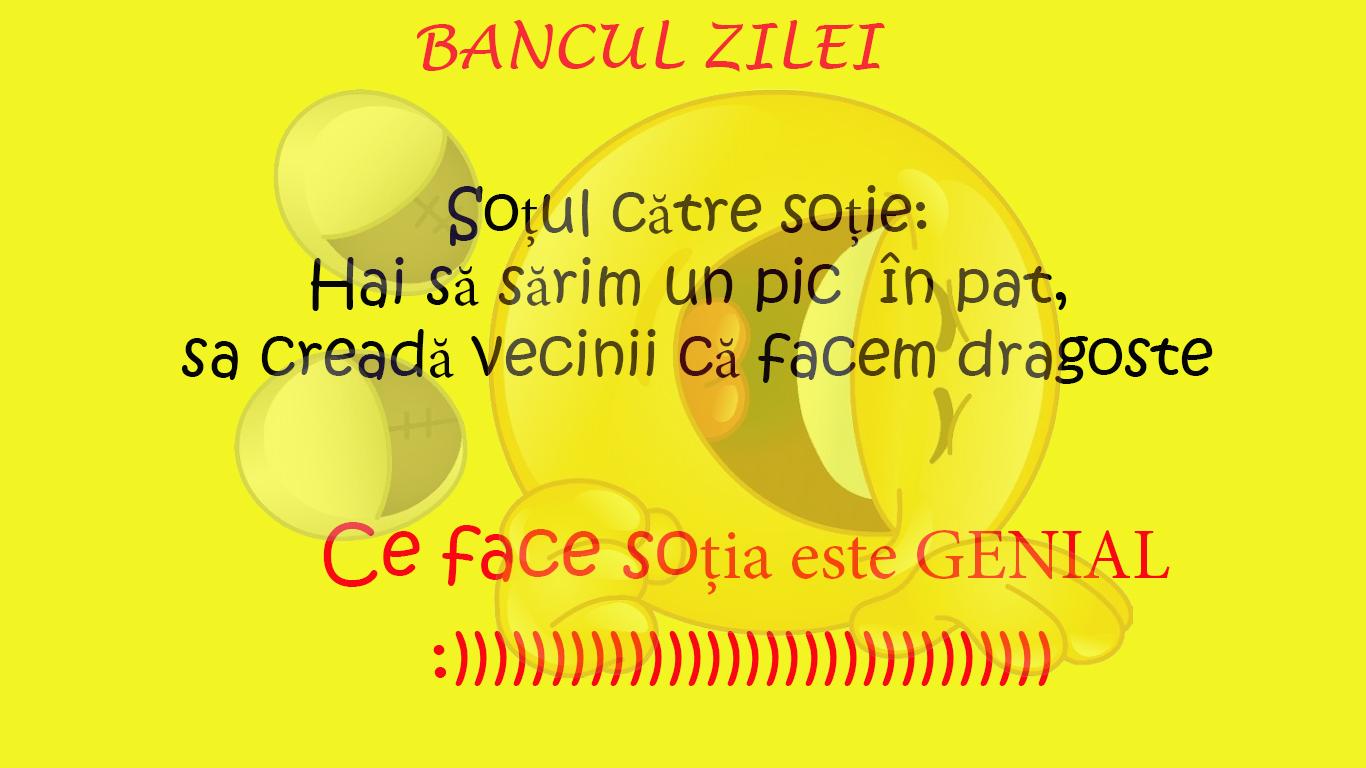 BANCUL ZILEI: Soțul către soție: Hai să sărim un pic în pat, sa creadă vecinii că facem dragoste