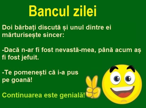 Bancul zilei: Dacă nu era soția mea, până acum aș fi fost jefuit! Motivul?