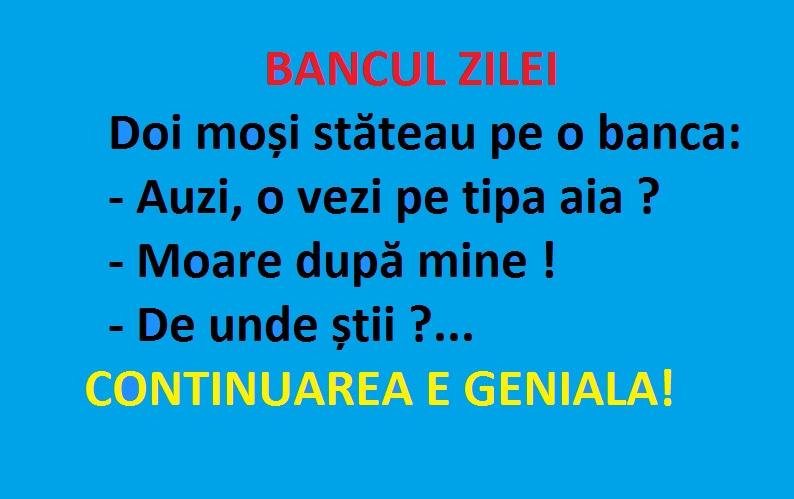 Bancul zilei: Doi moși stăteau pe o banca...